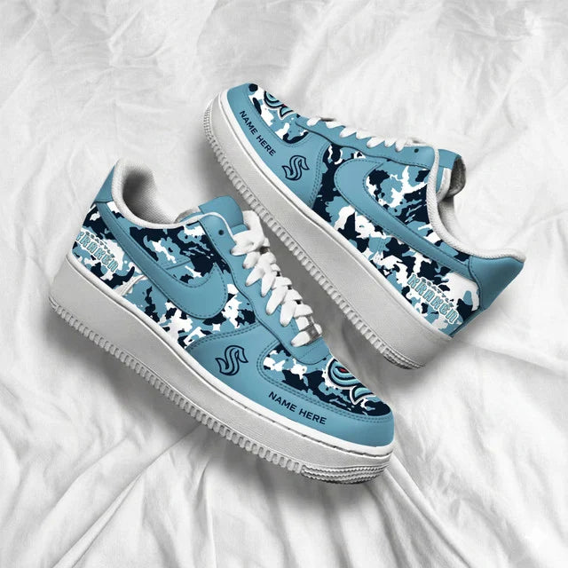 [SUPER SALE] NEW CUSTOMIZED NHL20 SEATTLE KRAKEN AF1 SHOES