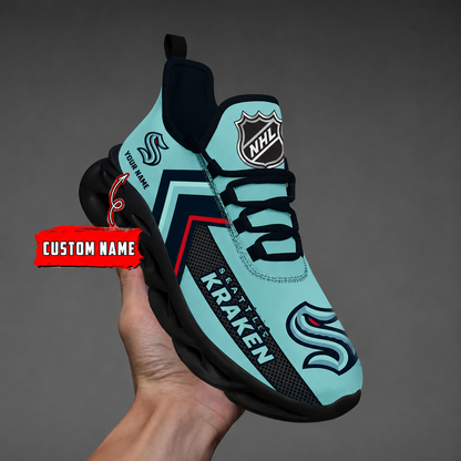 [SUPER SALE ] NEW CUSTOMIZED NHL20 SEATTLE KRAKEN MAX SOUL SHOES