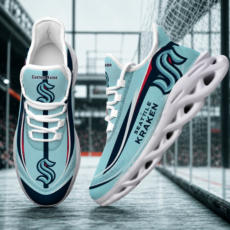 [SUPER SALE ] NEW CUSTOMIZED NHL20 SEATTLE KRAKEN MAX SOUL SHOES