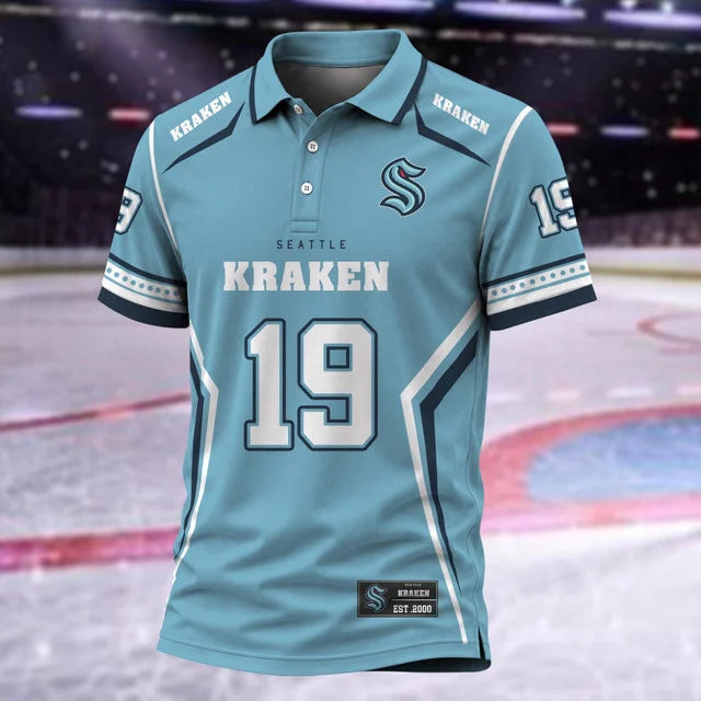 [SUPER SALE] NEW CUSTOMIZED NHL20 STK SEATTLE KRAKEN POLO SHIRT