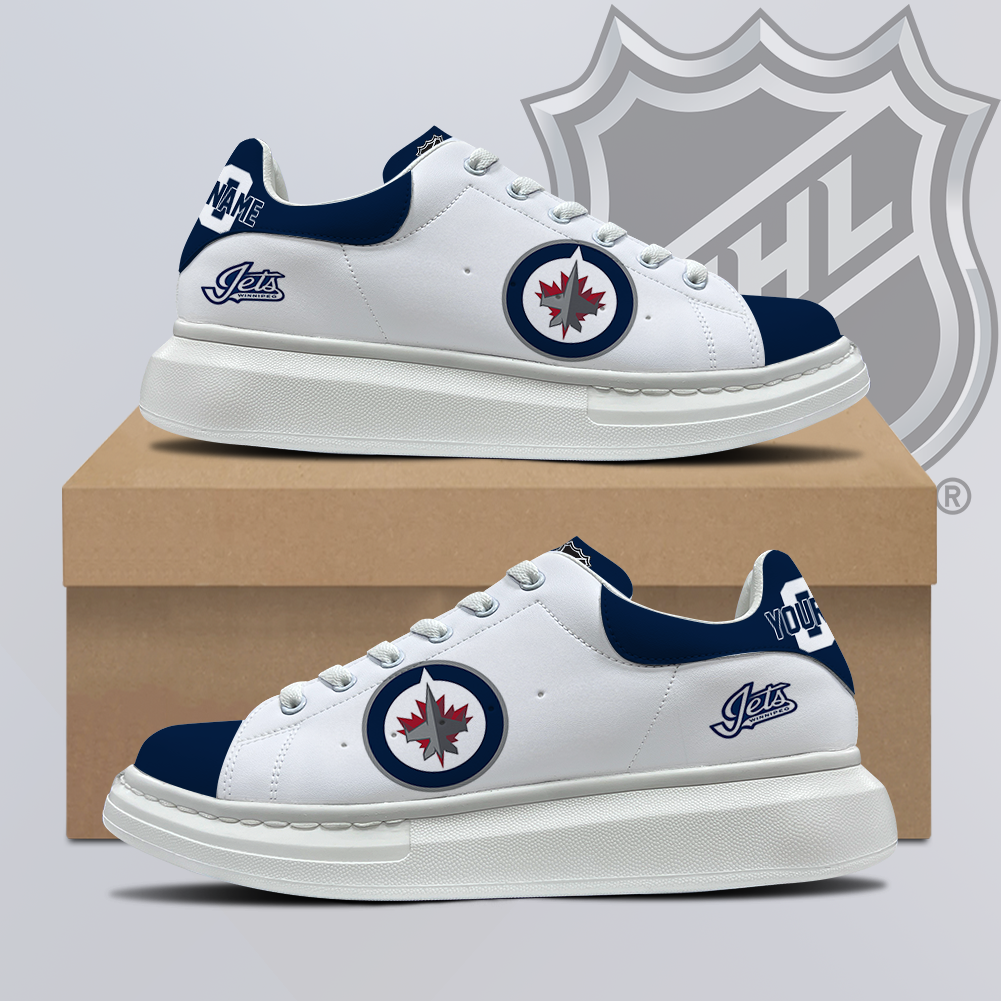 [SUPER SALE] NEW CUSTOMIZED NHL21 WPJ WINNIPEG JETS MCQUEEN SHOES