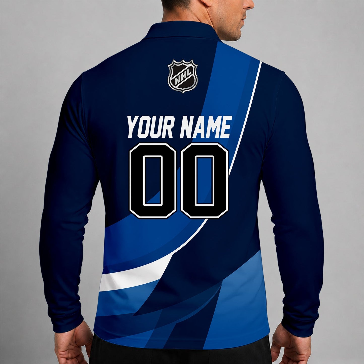 [SUPER SALE] NEW CUSTOMIZED NHL21 WPJ WINNIPEG JETS MEN LONG SLEEVE POLO