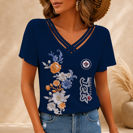 [SUPER SALE] NEW CUSTOMIZED NHL21 WPJ WINNIPEG JETS V-NECK SHIRT