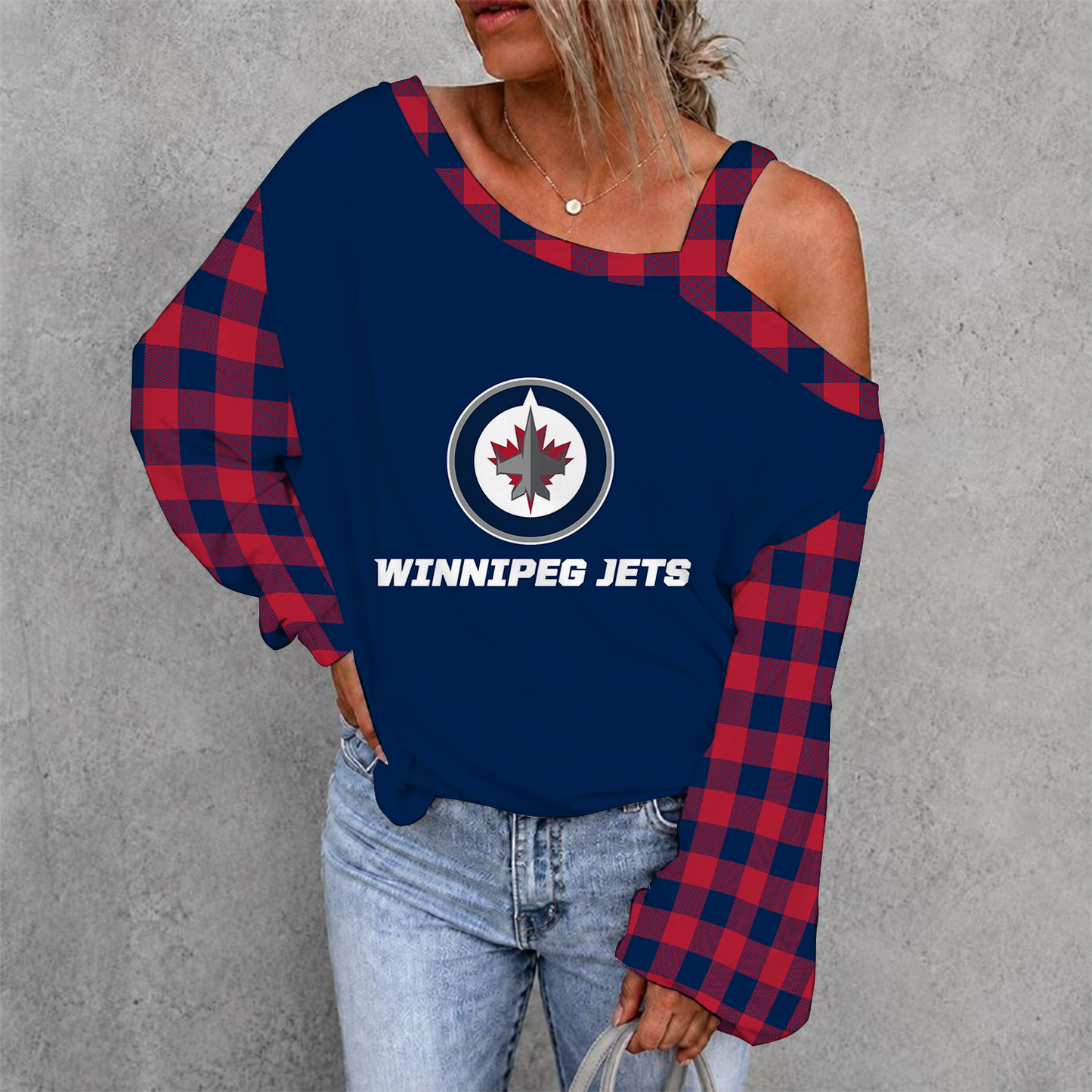 [SUPER SALE] NEW CUSTOMIZED NHL21 WPJ WINNIPEG JETS DROP SHOULDER SWEATSHIRT