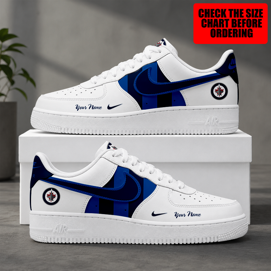 [SUPER SALE] NEW CUSTOMIZED NHL21 WPJ WINNIPEG JETS AF1 SHOES