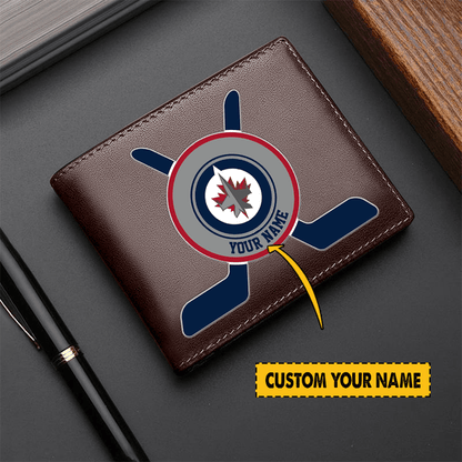 [SUPER SALE] NEW CUSTOMIZED NHL21 WPJ WINNIPEG JETS LEATHER WALLET