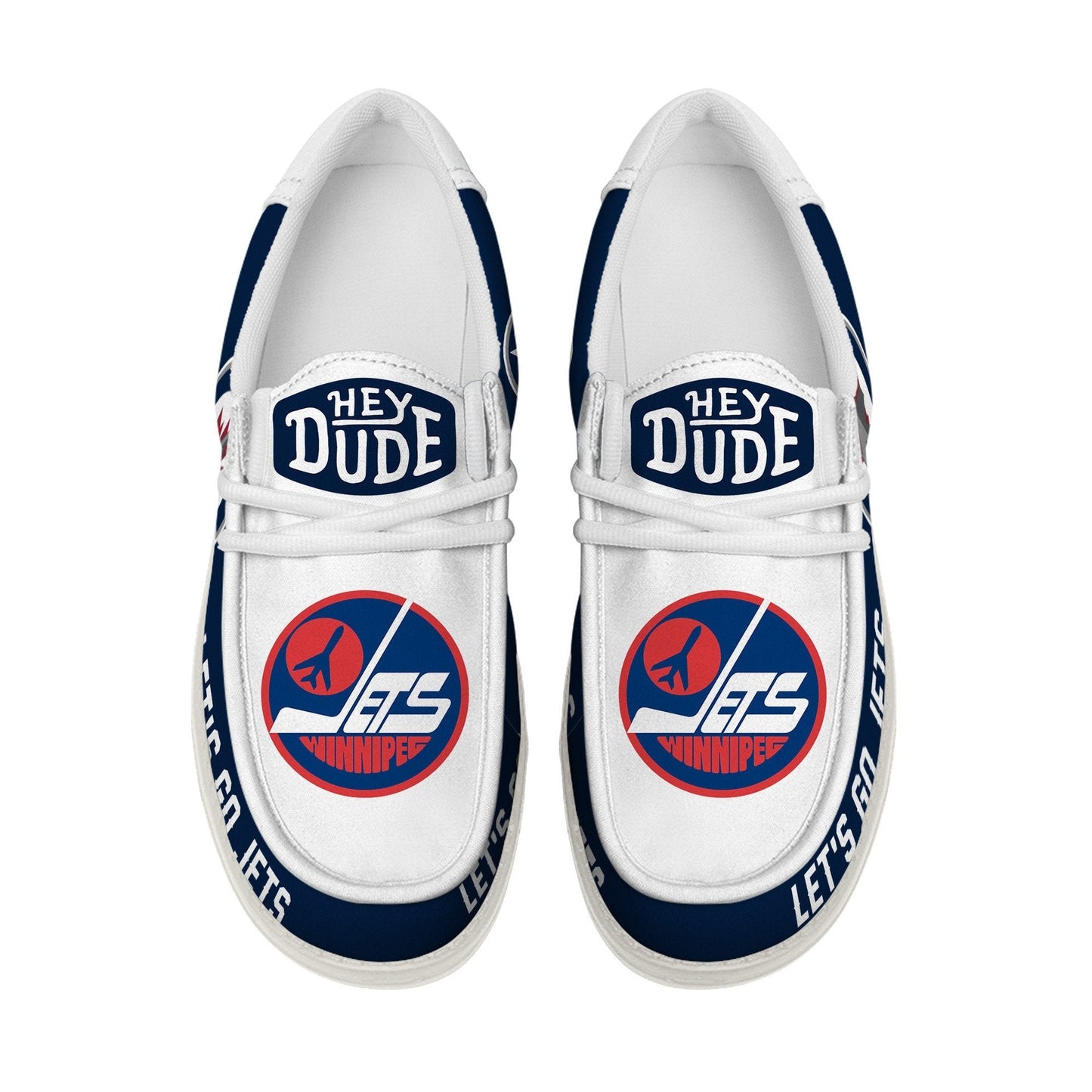 [SUPER SALE ] NEW CUSTOMIZED NHL21 WPJ WINNIPEG JETS LOAFER SHOES