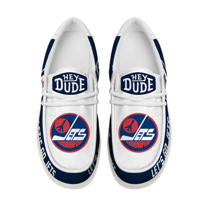 [SUPER SALE ] NEW CUSTOMIZED NHL21 WPJ WINNIPEG JETS LOAFER SHOES
