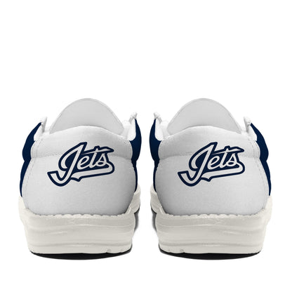 [SUPER SALE ] NEW CUSTOMIZED NHL21 WPJ WINNIPEG JETS LOAFER SHOES