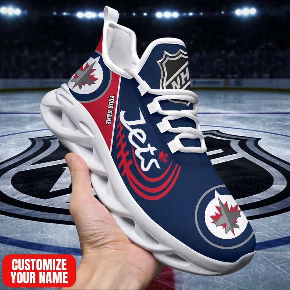 LIMITED EDITION - NEW CUSTOMIZED NHL21 WPJ WN JETS PREMIUM CLUNKY SNEAKERS