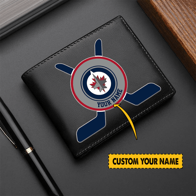 [SUPER SALE] NEW CUSTOMIZED NHL21 WPJ WINNIPEG JETS LEATHER WALLET