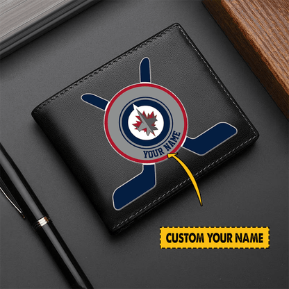 [SUPER SALE] NEW CUSTOMIZED NHL21 WPJ WINNIPEG JETS LEATHER WALLET