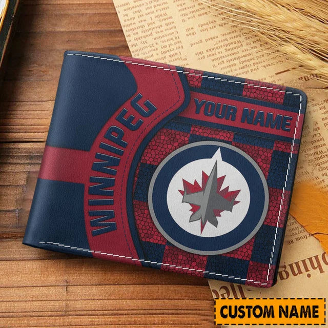 [SUPER SALE ] NEW CUSTOMIZED NHL21 WPJ WINNIPEG JETS LEATHER WALLET