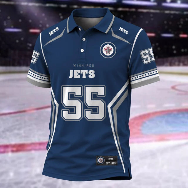 [SUPER SALE] NEW CUSTOMIZED NHL21 WPJ WINNIPEG JETS POLO SHIRT