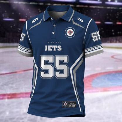 [SUPER SALE] NEW CUSTOMIZED NHL21 WPJ WINNIPEG JETS POLO SHIRT