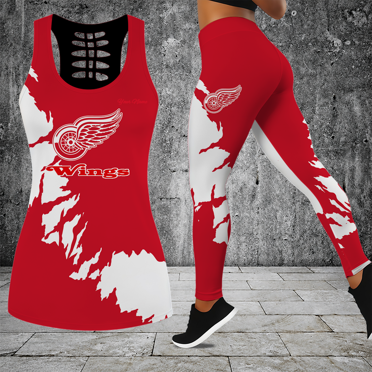 [SUPER SALE] NEW CUSTOMIZED NHL22 DRW DETROIT RED WINGS MEN'S DRAWSTRING CARGO SHORTS
