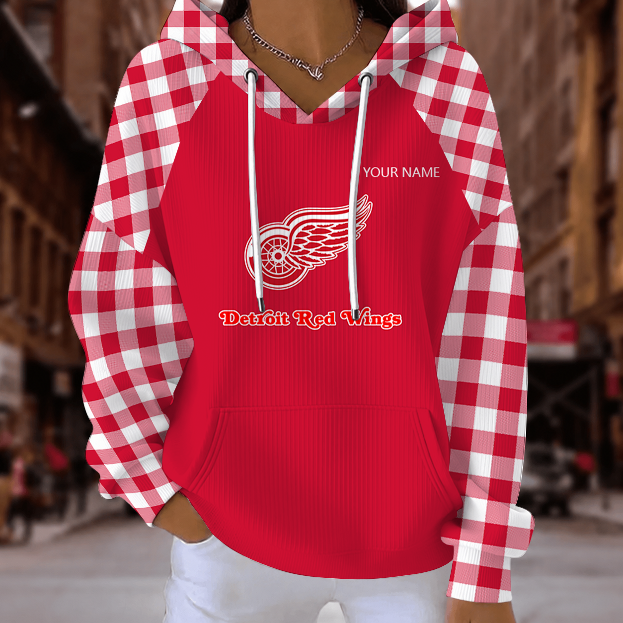 [SUPER SALE] NEW CUSTOMIZED NHL22 DRW DETROIT RED WINGS RIBBED HOODIE & SWEATSHIRT