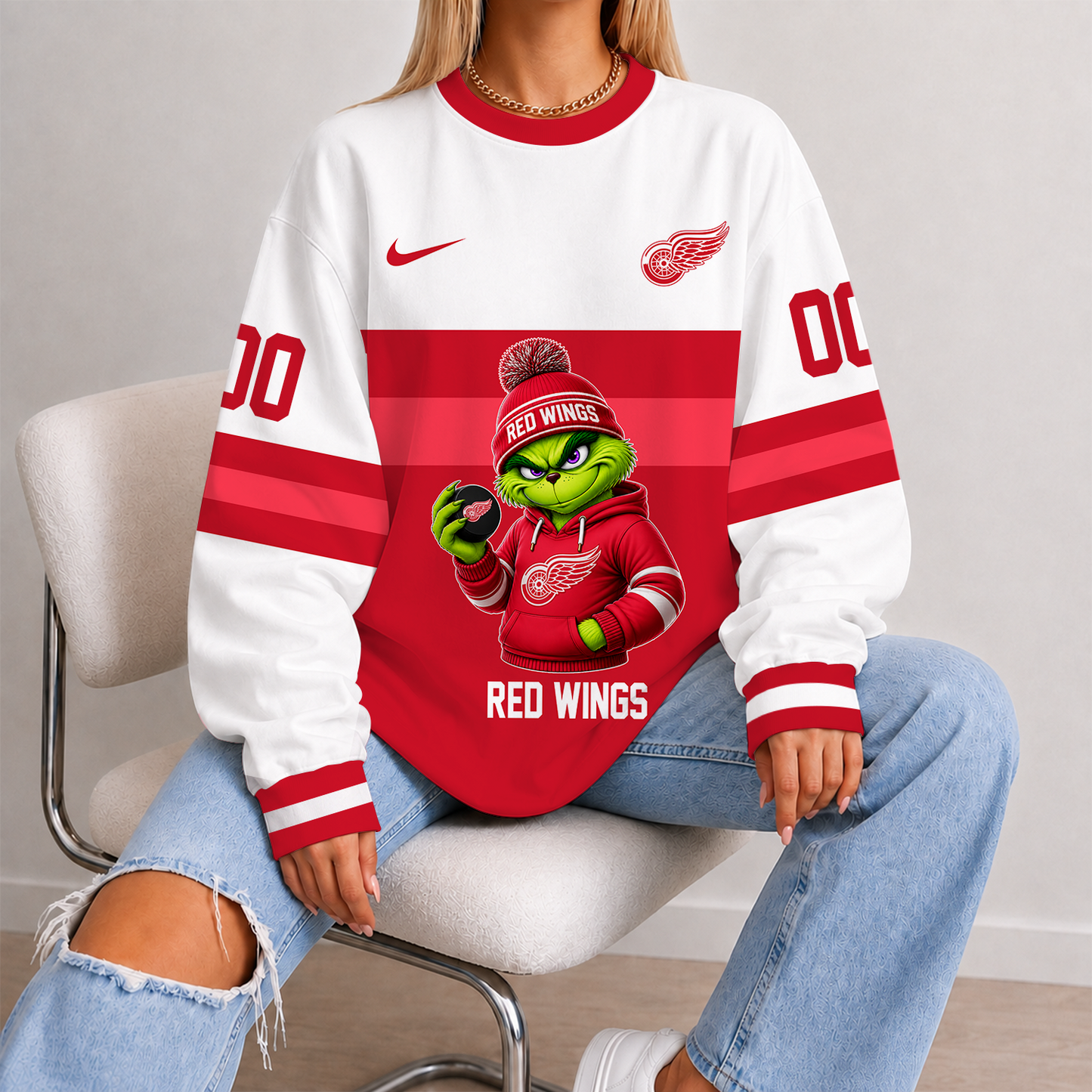 [SUPER SALE] NEW CUSTOMIZED NHL22 DRW DETROIT RED WINGS UNISEX SWEATSHIRT