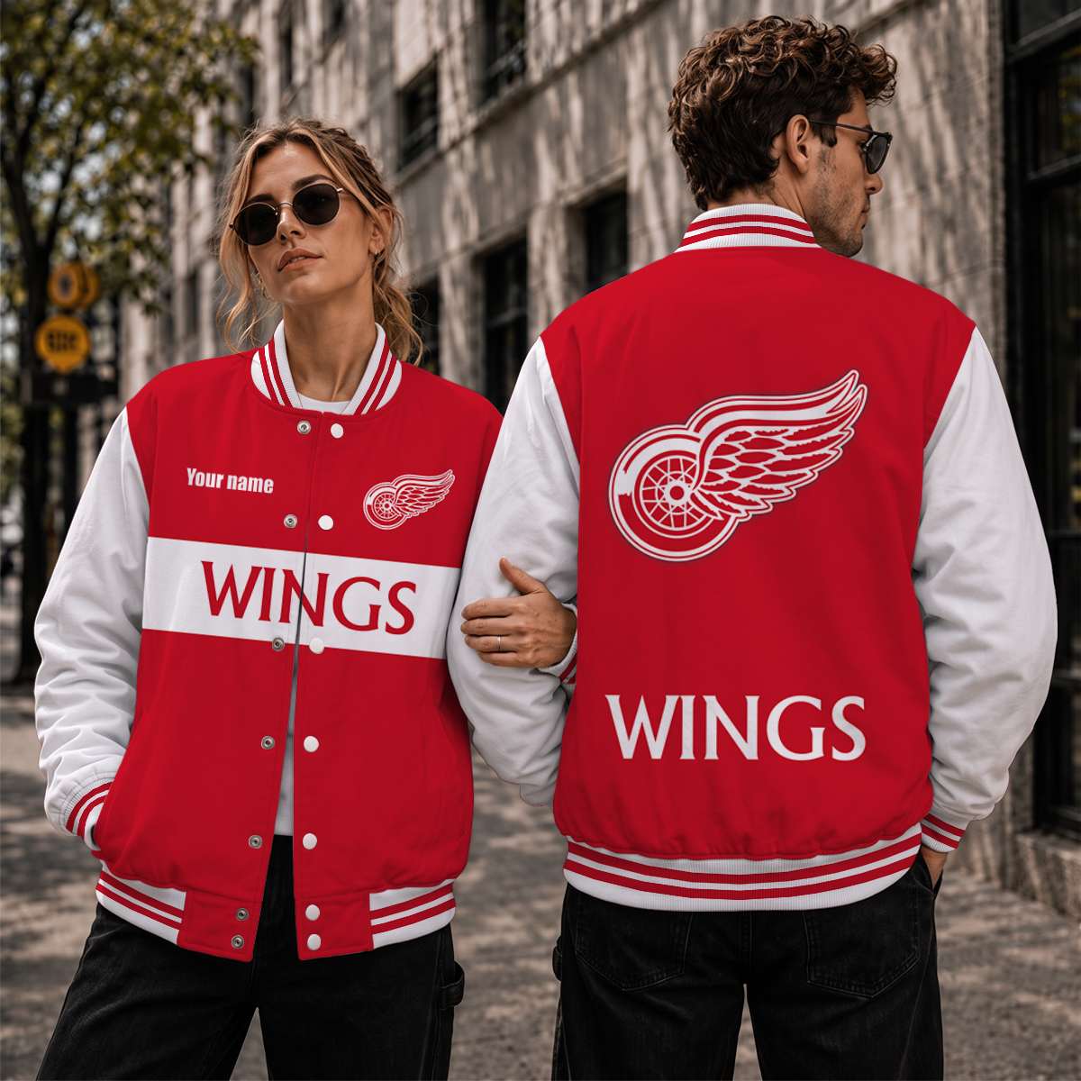 [SUPER SALE] NEW CUSTOMIZED NHL22 DRW DETROIT RED WINGS SATIN VARSITY JACKET & BASEBALL JACKET
