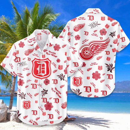 [SUPER SALE ]  NEW CUSTOMIZED NHL22 DRW DETROIT RED WINGS UNISEX HAWAIIAN SHIRT