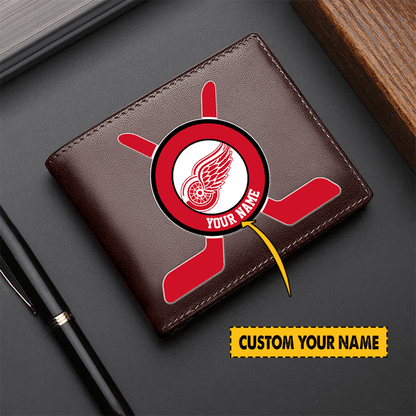 [SUPER SALE] NEW CUSTOMIZED NHL22 DRW DETROIT RED WINGS LEATHER WALLET