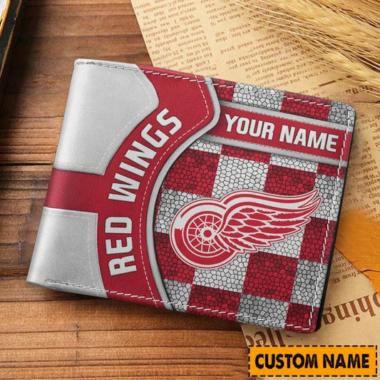 [SUPER SALE ] NEW CUSTOMIZED NHL22 DRW DETROIT RED WINGS LEATHER WALLET