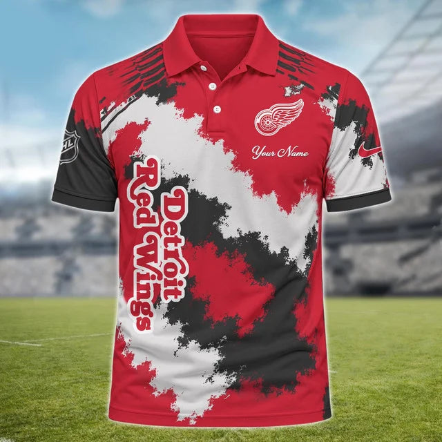 [SUPER SALE] NEW CUSTOMIZED NHL22 DRW DETROIT RED WINGS POLO SHIRT