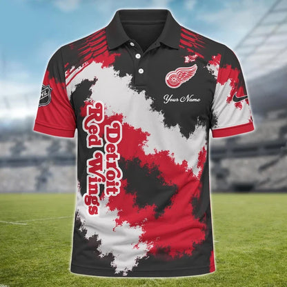 [SUPER SALE] NEW CUSTOMIZED NHL22 DRW DETROIT RED WINGS POLO SHIRT