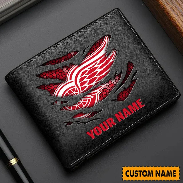 [SUPER SALE] NEW CUSTOMIZED NHL22 DRW DETROIT RED WINGS LEATHER WALLET