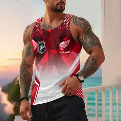 LIMITED EDITION - NEW CUSTOMIZED NHL22 DR WINGS UNISEX TANK TOP