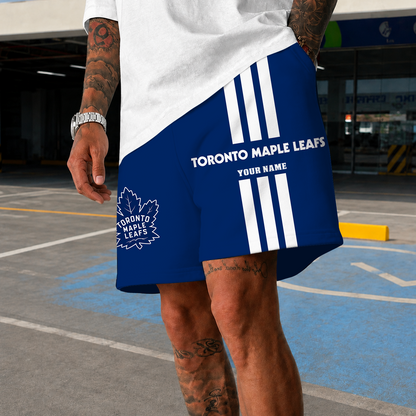 [SUPER SALE] NEW CUSTOMIZED NHL23 TML TORONTO MAPLE LEAFS SHORT PANTS