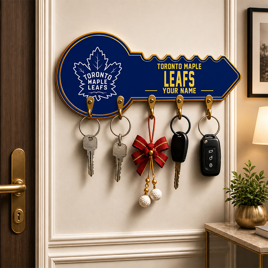 [SUPER SALE] NEW CUSTOMIZED NHL23 TML TORONTO MAPLE LEAFS WALL KEY HOLDER FOR HOME