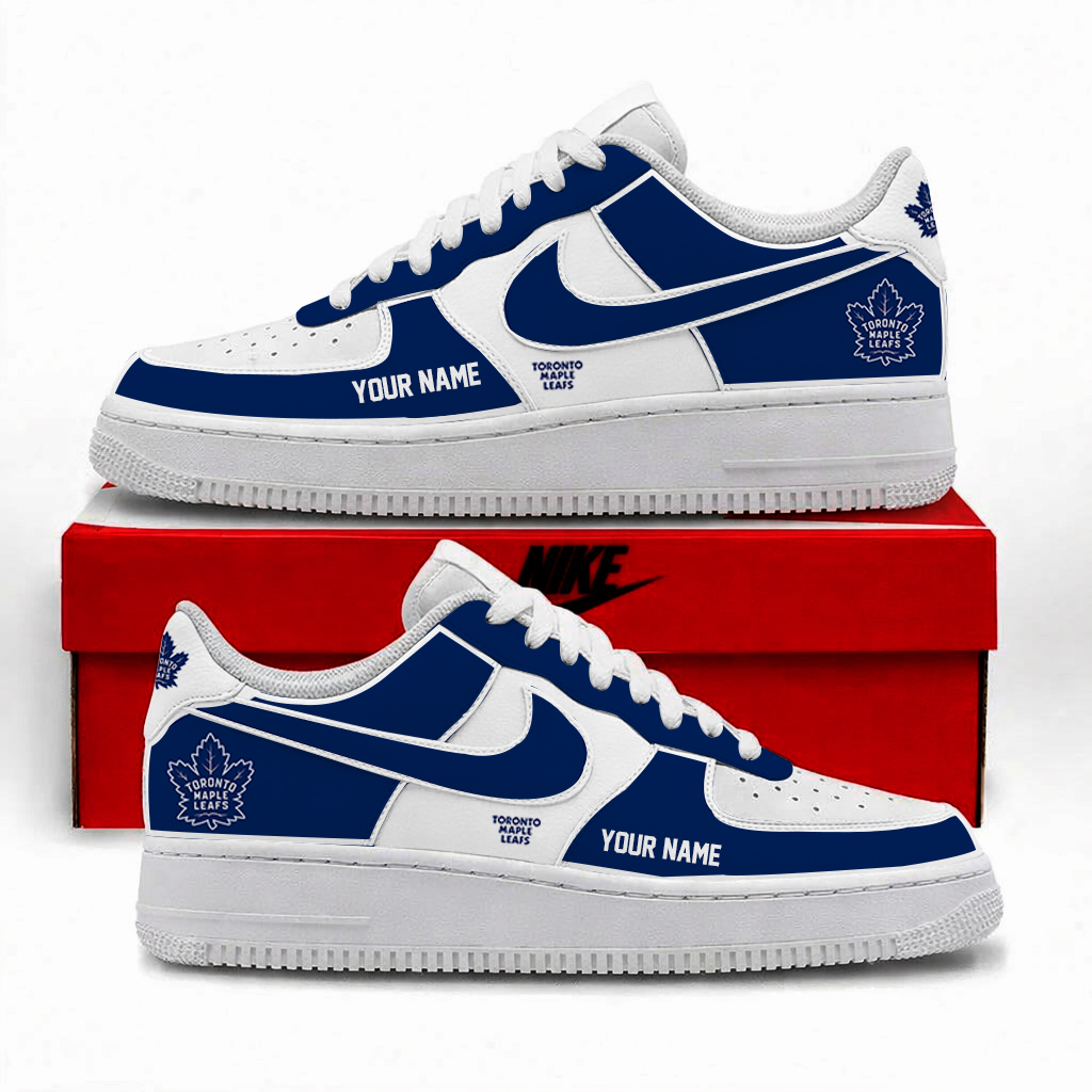 LIMITED EDITION - NEW CUSTOMIZED NHL23 TML TORONTO MAPLE LEAFS AF1 SHOES