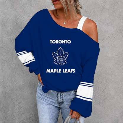 [SUPER SALE] NEW CUSTOMIZED NHL23 TML TORONTO MAPLE LEAFS DROP SHOULDER SWEATSHIRT