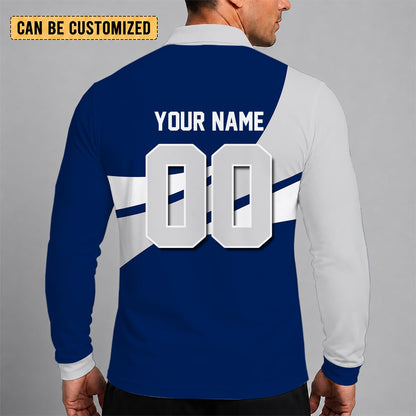 [SUPER SALE] NEW CUSTOMIZED NHL23 TML TORONTO MAPLE LEAFS MEN LONG SLEEVE POLO