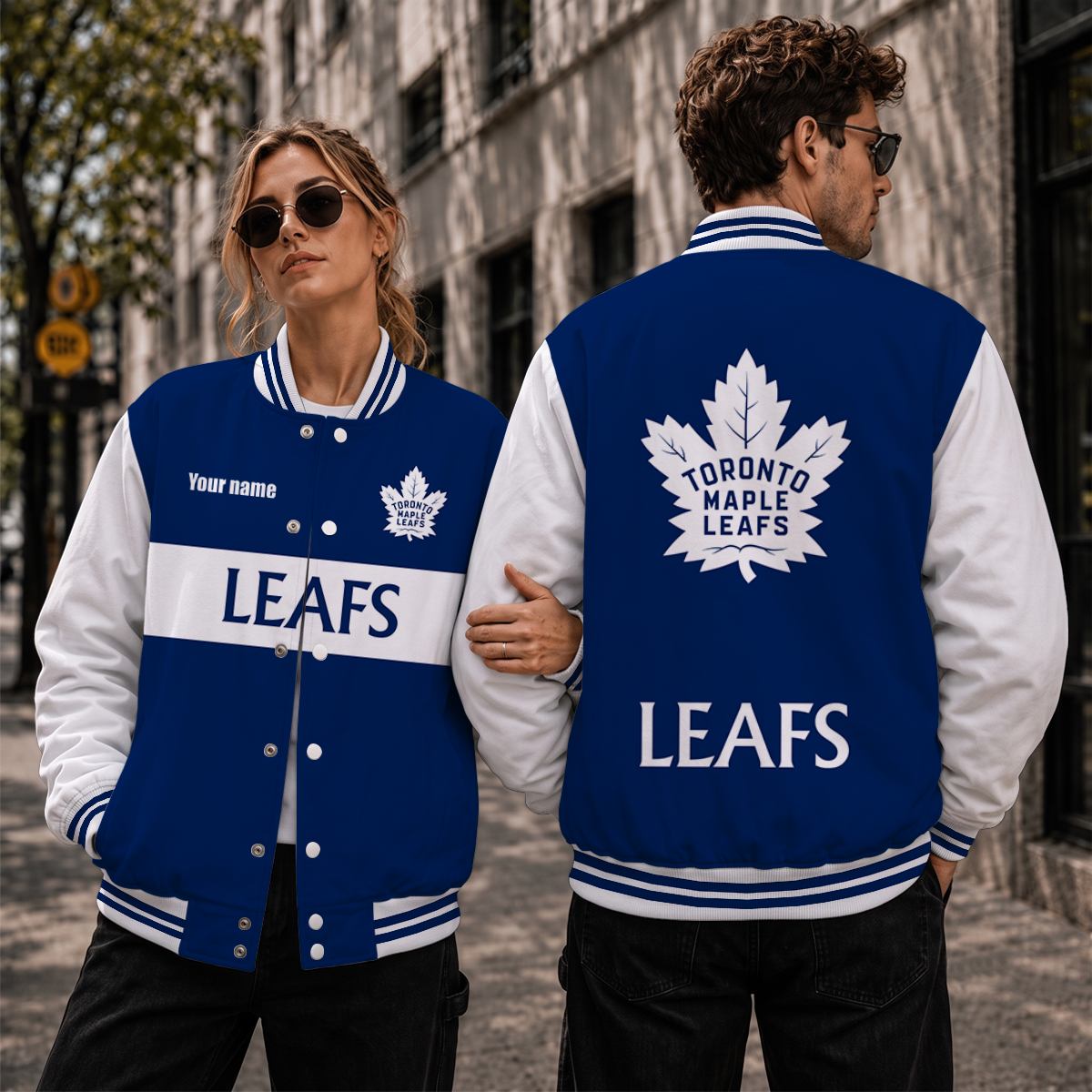 [SUPER SALE] NEW CUSTOMIZED NHL23 TML TORONTO MAPLE LEAFS SATIN VARSITY JACKET & BASEBALL JACKET