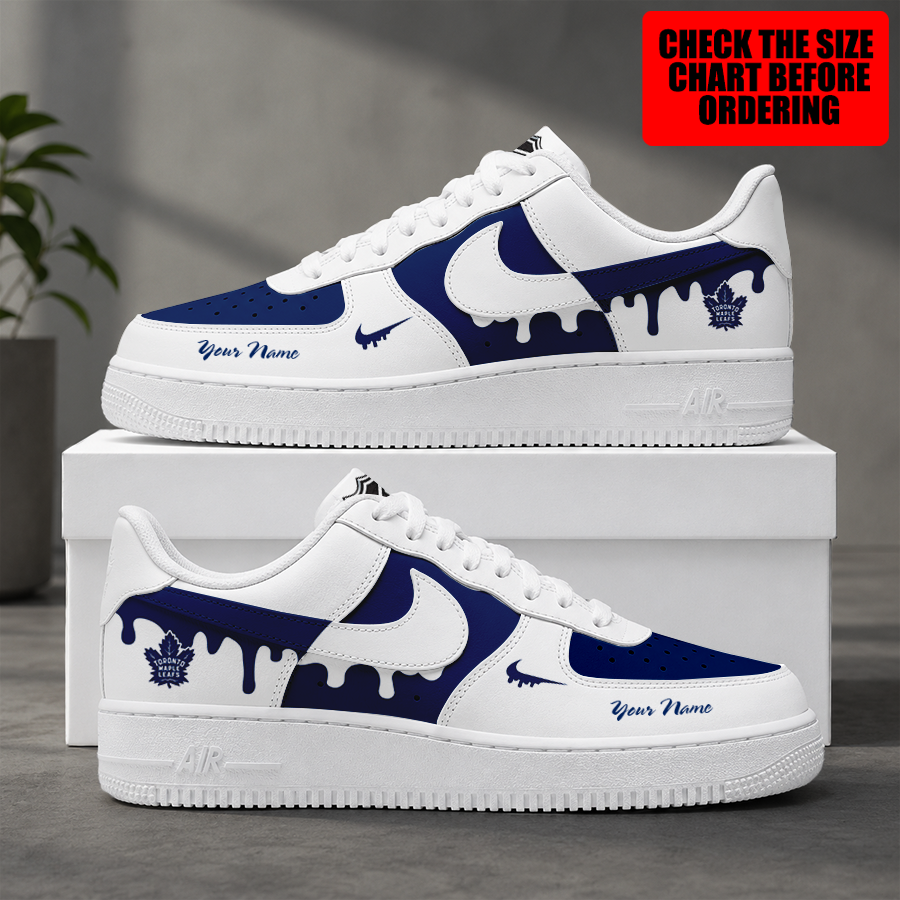 [SUPER SALE] NEW CUSTOMIZED NHL23 TML TORONTO MAPLE LEAFS AF1 SHOES