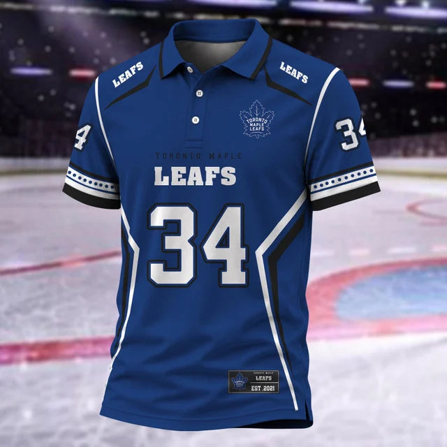 [SUPER SALE] NEW CUSTOMIZED NHL23 TML TORONTO MAPLE LEAFS POLO SHIRT