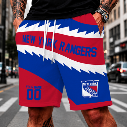 [SUPER SALE] NEW CUSTOMIZED NHL24 NYR NEW YORK RANGERS SHORT PANTS