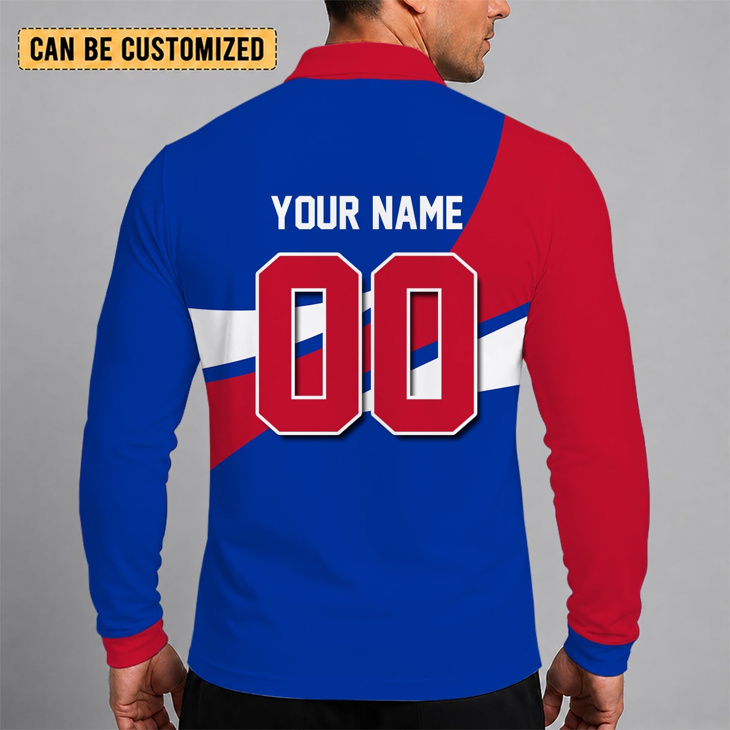 [SUPER SALE] NEW CUSTOMIZED NHL24 NYR NEW YORK RANGERS MEN LONG SLEEVE POLO