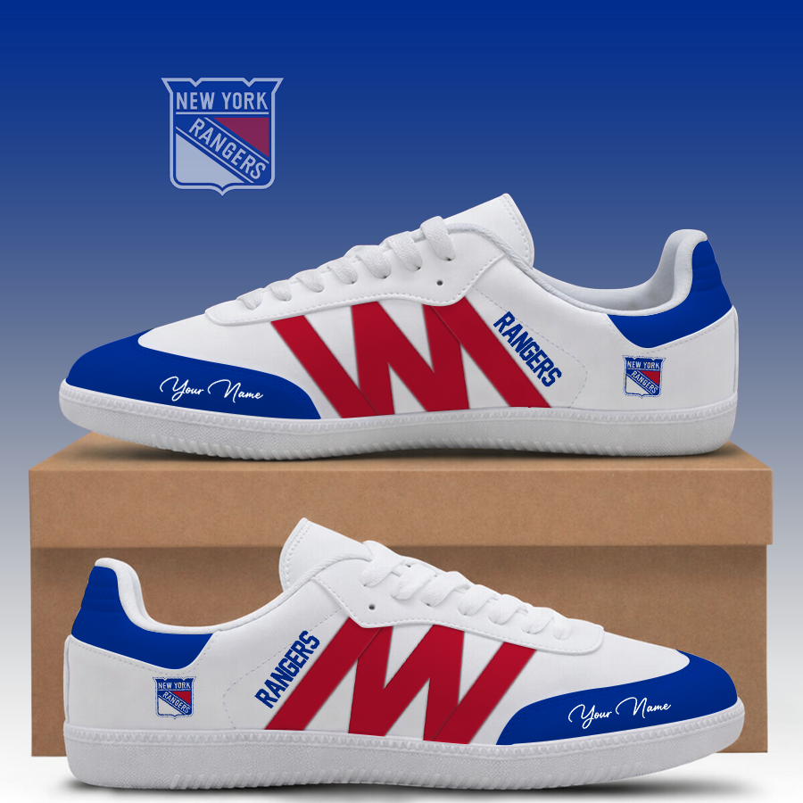 [SUPER SALE] NEW CUSTOMIZED NHL24 NYR NEW YORK RANGERS CLASSIC SNEAKERS