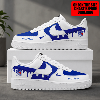 [SUPER SALE] NEW CUSTOMIZED NHL24 NYR NEW YORK RANGERS AF1 SHOES