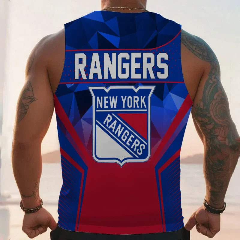LIMITED EDITION - NEW CUSTOMIZED NHL24 NY RANGERS UNISEX TANK TOP