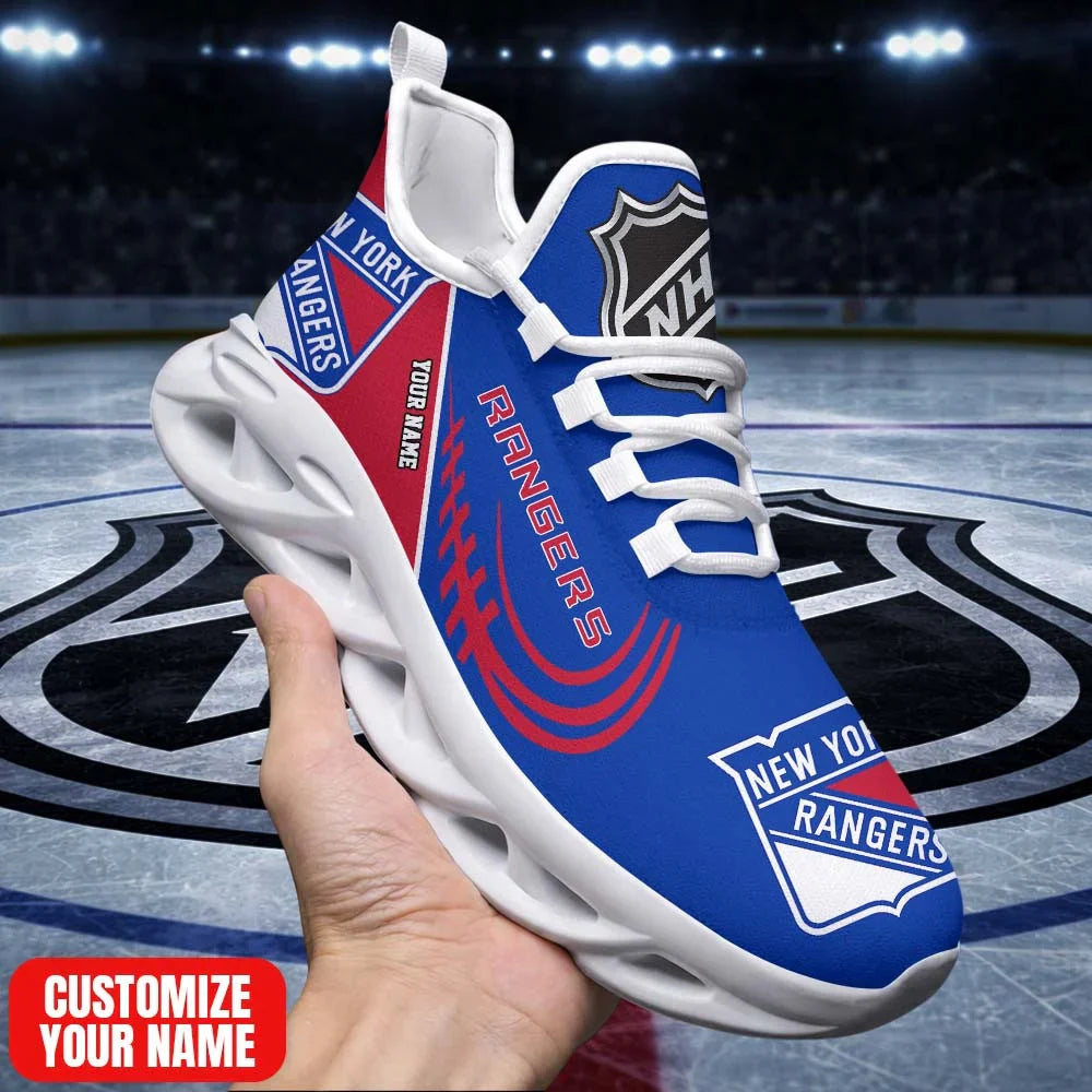 LIMITED EDITION - NEW CUSTOMIZED NHL24 NYR NY RANGERS PREMIUM CLUNKY SNEAKERS