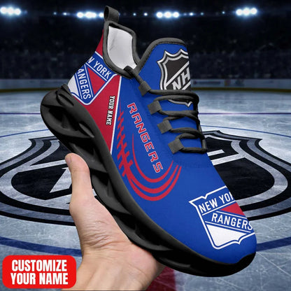 LIMITED EDITION - NEW CUSTOMIZED NHL24 NYR NY RANGERS PREMIUM CLUNKY SNEAKERS