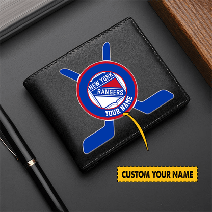 [SUPER SALE] NEW CUSTOMIZED NHL24 NYR NEW YORK RANGERS LEATHER WALLET
