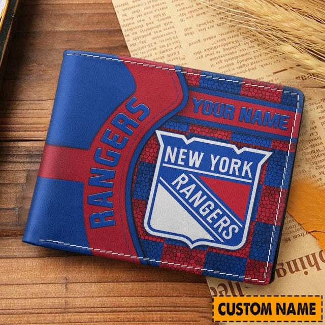 [SUPER SALE ] NEW CUSTOMIZED NHL24 NYR NEW YORK RANGERS LEATHER WALLET