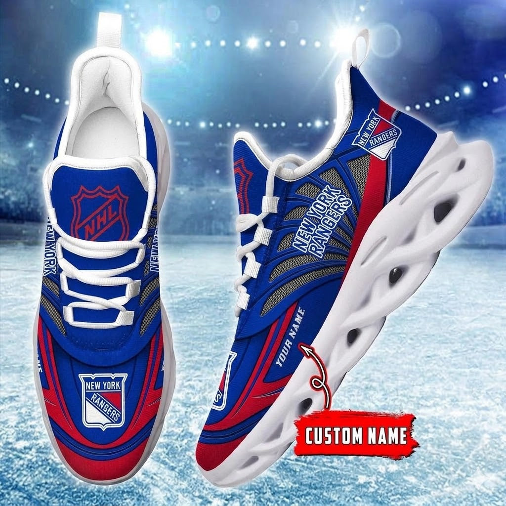 [SUPER SALE] NEW CUSTOMIZED NHL24 NYR NEW YORK RANGERS CLUNKY SNEAKERS
