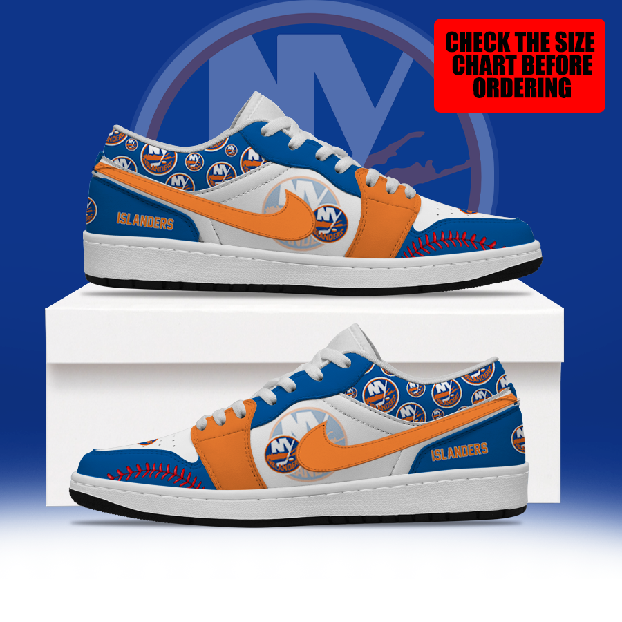 [SUPER SALE] NEW CUSTOMIZED NHL25 NYI NEW YORK ISLANDERS AIR JORDAN LOW SHOES