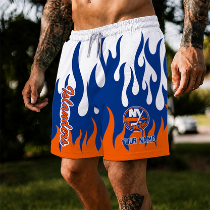[SUPER SALE] NEW CUSTOMIZED NHL25 NYI NEW YORK ISLANDERS SHORT PANTS